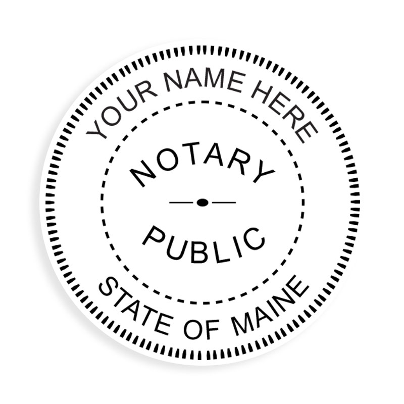 This round notary public digital eSeal for the state of Maine adheres to state regulations and provides top quality impressions.