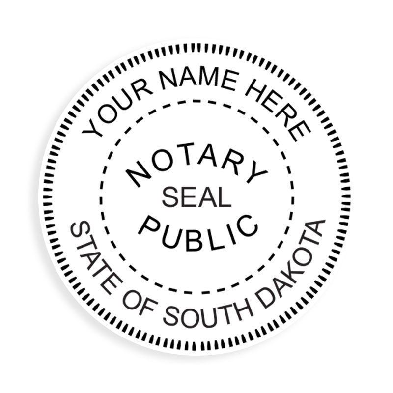 This round notary public digital eSeal for the state of South Dakota adheres to state regulations and provides top quality impressions.
