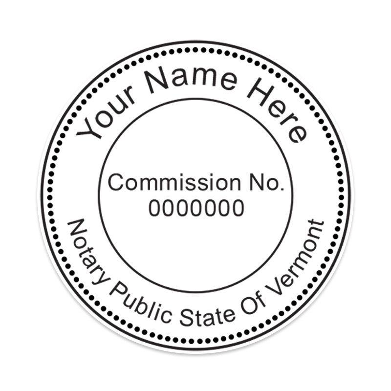 This round notary public digital eSeal for the state of Vermont adheres to state regulations and provides top quality impressions.