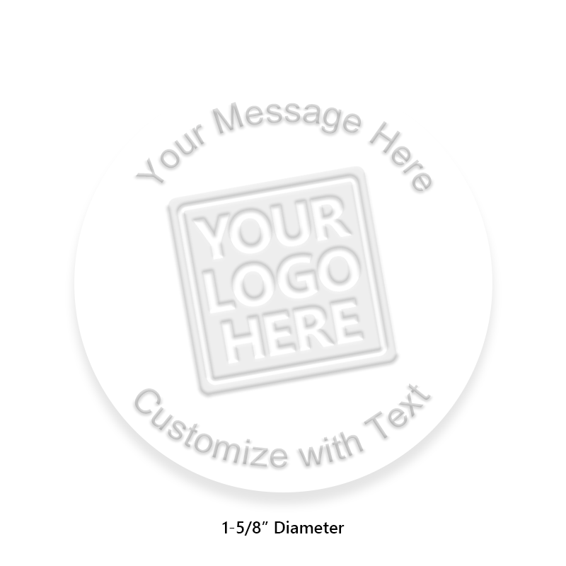 This Shiny custom pocket seal has an impression size of 1-5/8" diameter & features 6 lines of customizable text w/ 5 color options. Orders over $100 ship free!