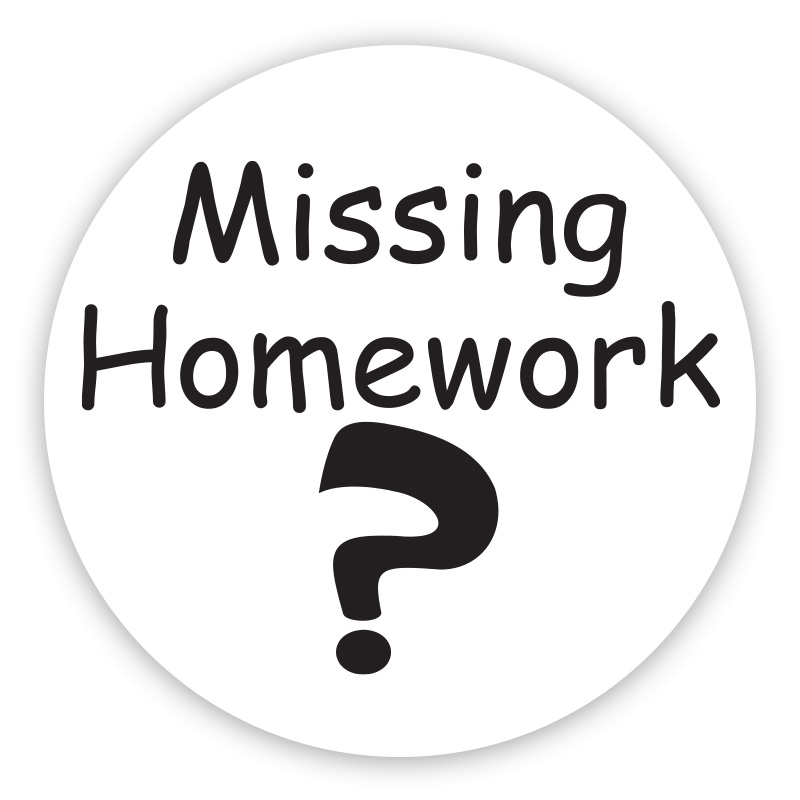 Missing Homework? round self-inking rubber stamp available in 4 sizes and 11 ink color options. Refillable with Ideal ink. Free shipping on orders over $100!