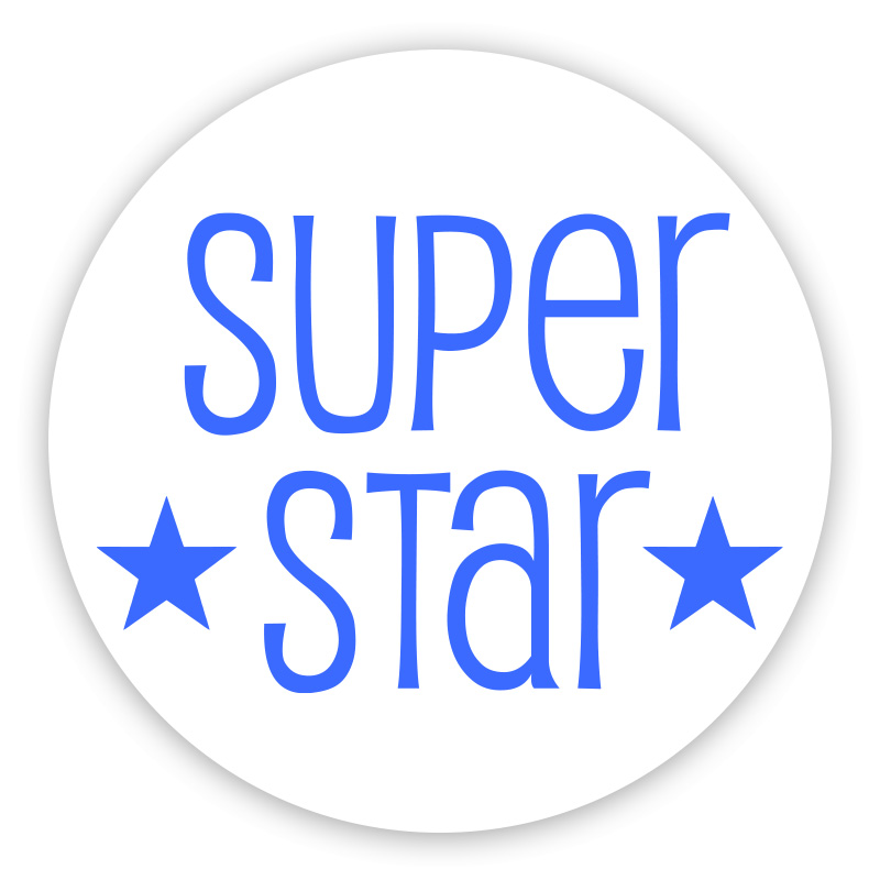 Super star round self-inking rubber stamp available in your choice of 4 sizes and 11 ink colors. Refillable with Ideal ink. Free shipping on orders over $100!