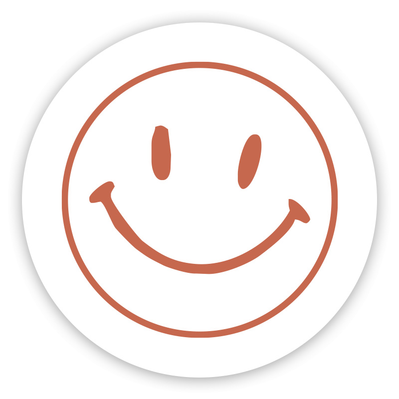 Long eye smiley face self-inking rubber stamp available in 4 sizes and 11 different ink colors. Refillable with Ideal ink. Free shipping on orders over $100!