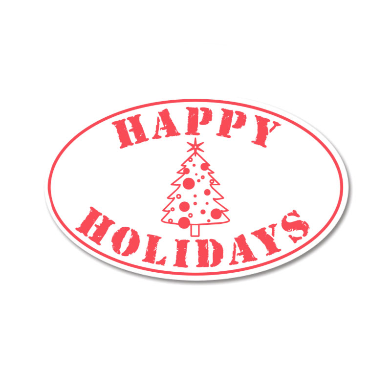 Create fun holiday cards and crafts with our self-inking oval Happy Holidays-Tree holiday rubber stamp in 11 ink colors. Free shipping over $100!
