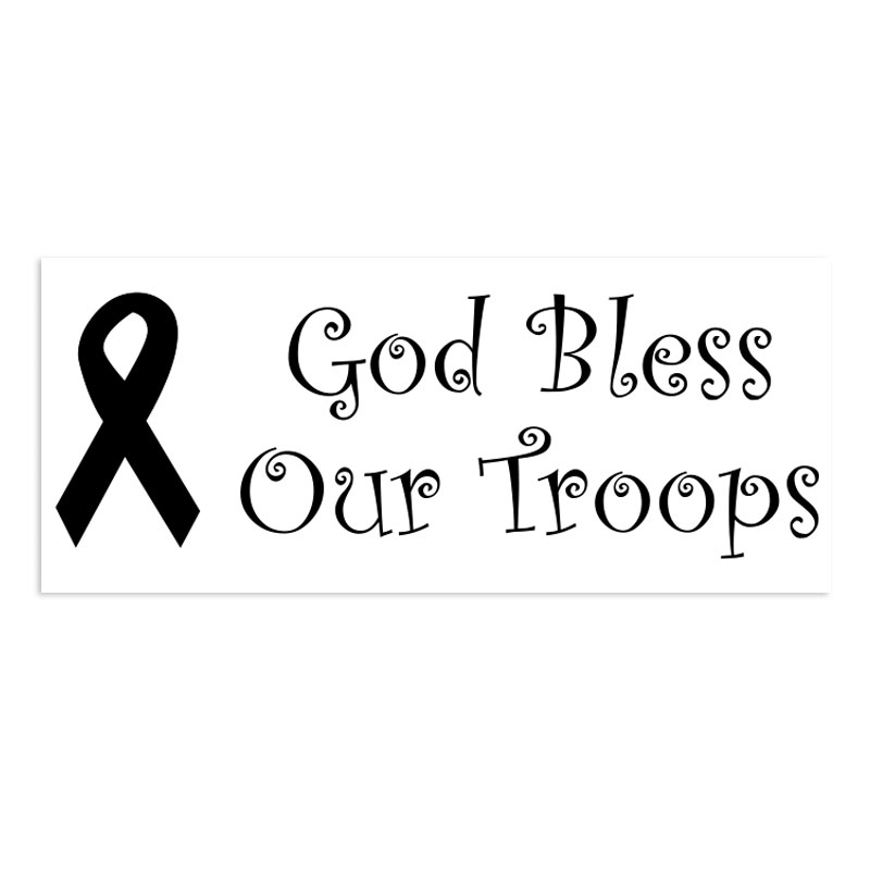 This curly font GOD BLESS OUR TROOPS self-inking patriotic stamp is 7/8" x 2-3/8" with a ribbon design and comes in 11 ink colors. Orders over $100 ship free!