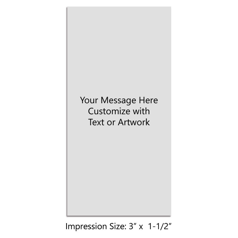 This 3" x 1-1/2" self-inking stamp is customizable with up to 18 lines of text or artwork in one of our 11 stunning ink colors! Orders over $100 ship free!