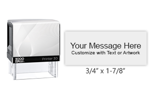 Customize this Cosco Printer 30, 3/4" x 1-7/8" impression with text or your logo in your choice of 11 ink colors. Ships in 1-2 business days.