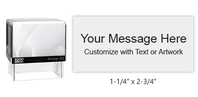 This 1-1/4" x 2-3/4" impression allows your to fully personalize with your own text and logo & choose from 11 ink colors. Ships free with orders $45 and over.