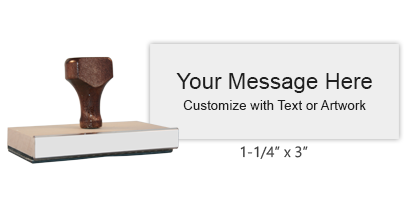 Customize this 1-1/4' x 3' traditional stamp with up to 7 lines of text or upload your artwork free! Separate ink pad required. Free shipping on orders over $25!