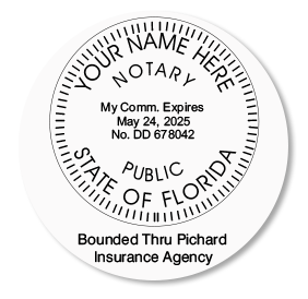 notary florida stamp round bonded thru