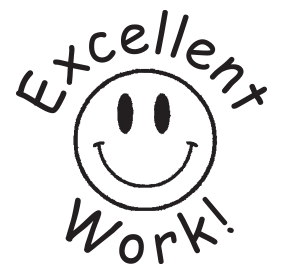 Excellent Work Smiley Face Teacher Stamp Rubber Stamp Champ