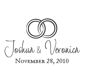 Linked Rings Wedding Name Stamp Rubber Stamp Champ