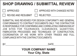 Architect Shop Drawing Review Stamps In An Easy-To-Order Online Format From RubberStampChamp.com