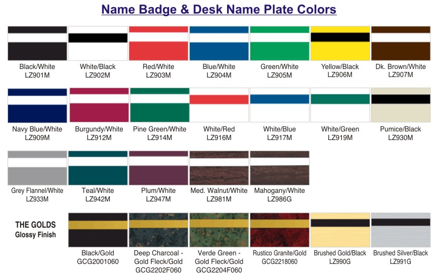 Stazon Ink Color Chart