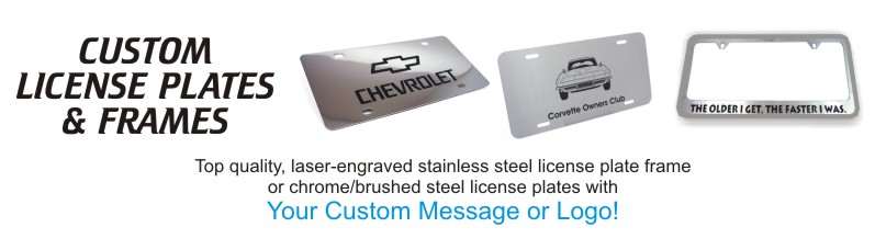 RubberStampChamp.com provides engraved license plate holders for less.