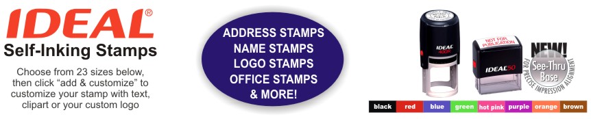 Discount Self Inking Rubber Stamps With Free Art Uploads, Free Ink color Selection and Free Shipping At RubberStampChamp.com