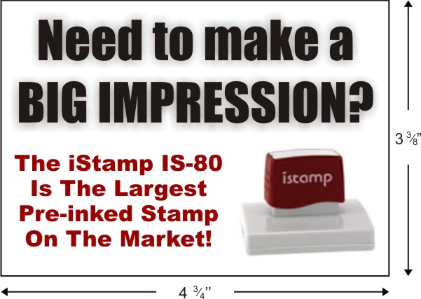 Large ink stamps at Knockout Prices from rubberStampchamnp.com