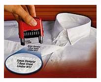 Permanent self inking clothing stamps ship free at RubberStampchamp.com