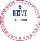 Rubber Stamps Round Received Date